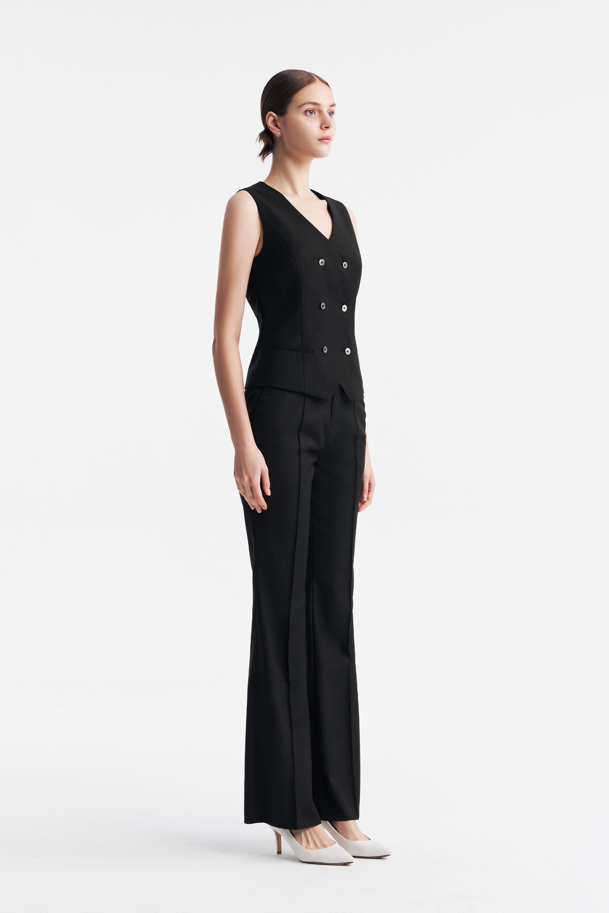 TieForHer - LC GANDI™ Tailored Slim-fit Ankle-length Trousers - Black - Trouser