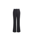 Gandi charcoal grey wool-blend trousers with a straight leg and subtle flare