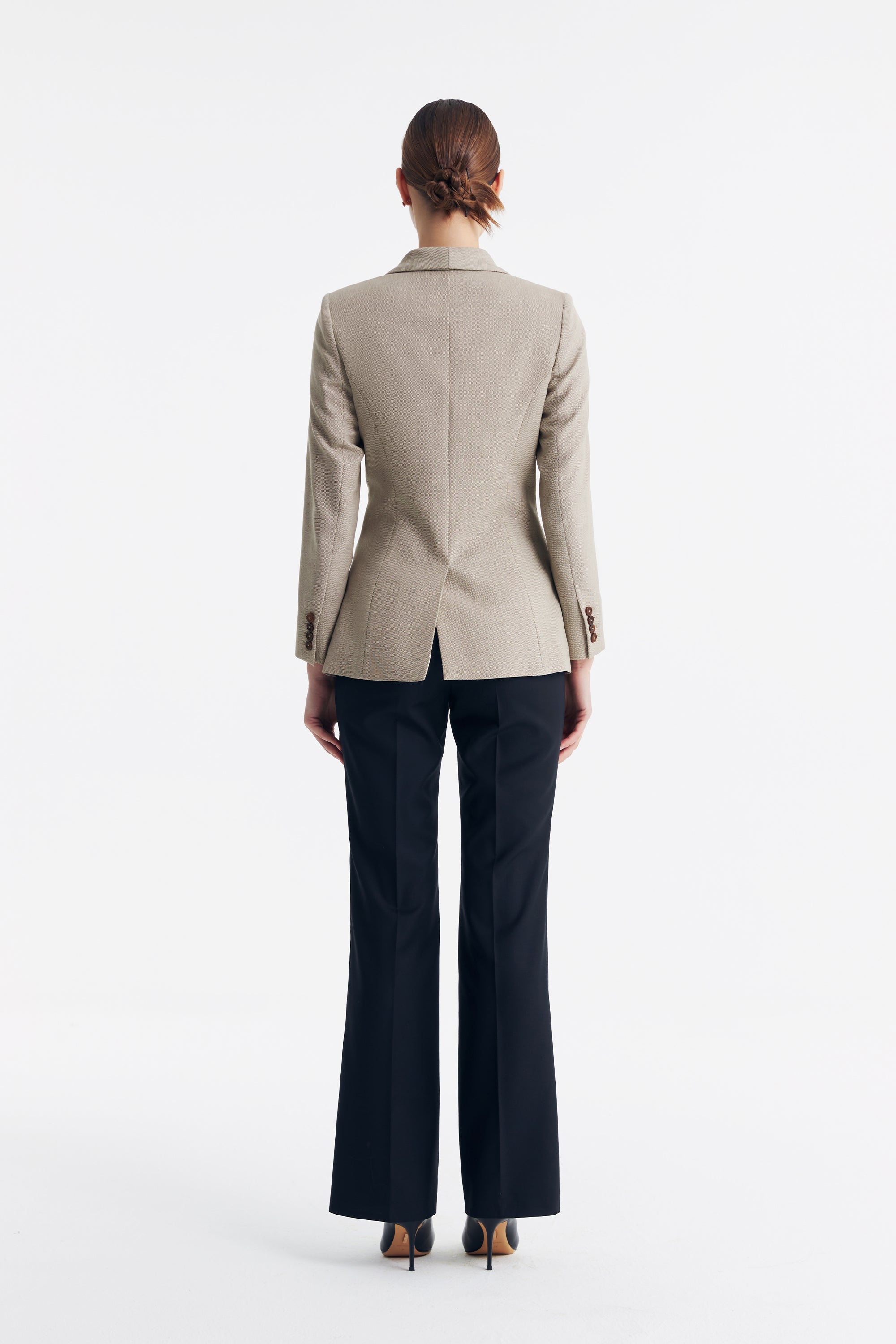 TieForHer - LC HERBEN™ Rounded Lapel Double-breasted Two-buttons Blazer - Apricot - Blazer