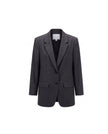 Charcoal Grey relaxed single-breasted blazer, front product view