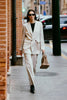 EV LéSuit™ Creamy White Loose-fit Double-breasted Two-button Blazer