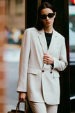 EV LéSuit™ Creamy White Loose-fit Double-breasted Two-button Blazer