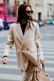 EV LéSuit™ Creamy White Loose-fit Double-breasted Two-button Blazer
