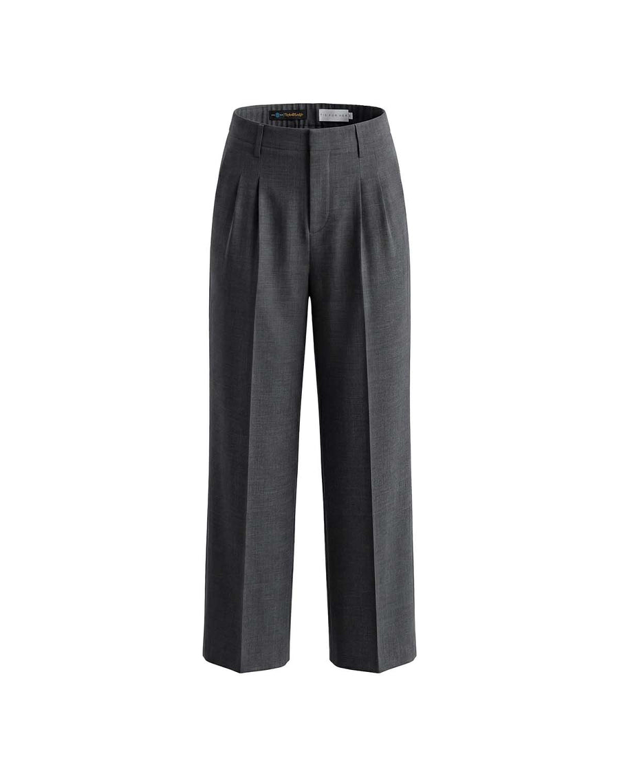 Wide-Leg Trousers Charcoal Grey