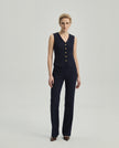 Rosa Vest Dark Navy Check
