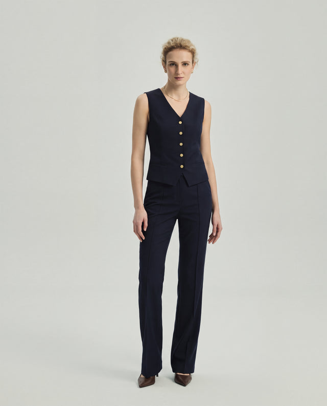 Rosa Vest Dark Navy Check