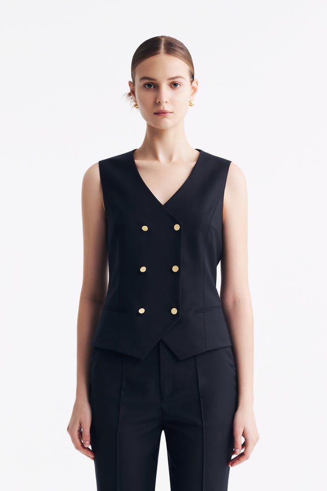 Teresa Vest Dark Navy Check