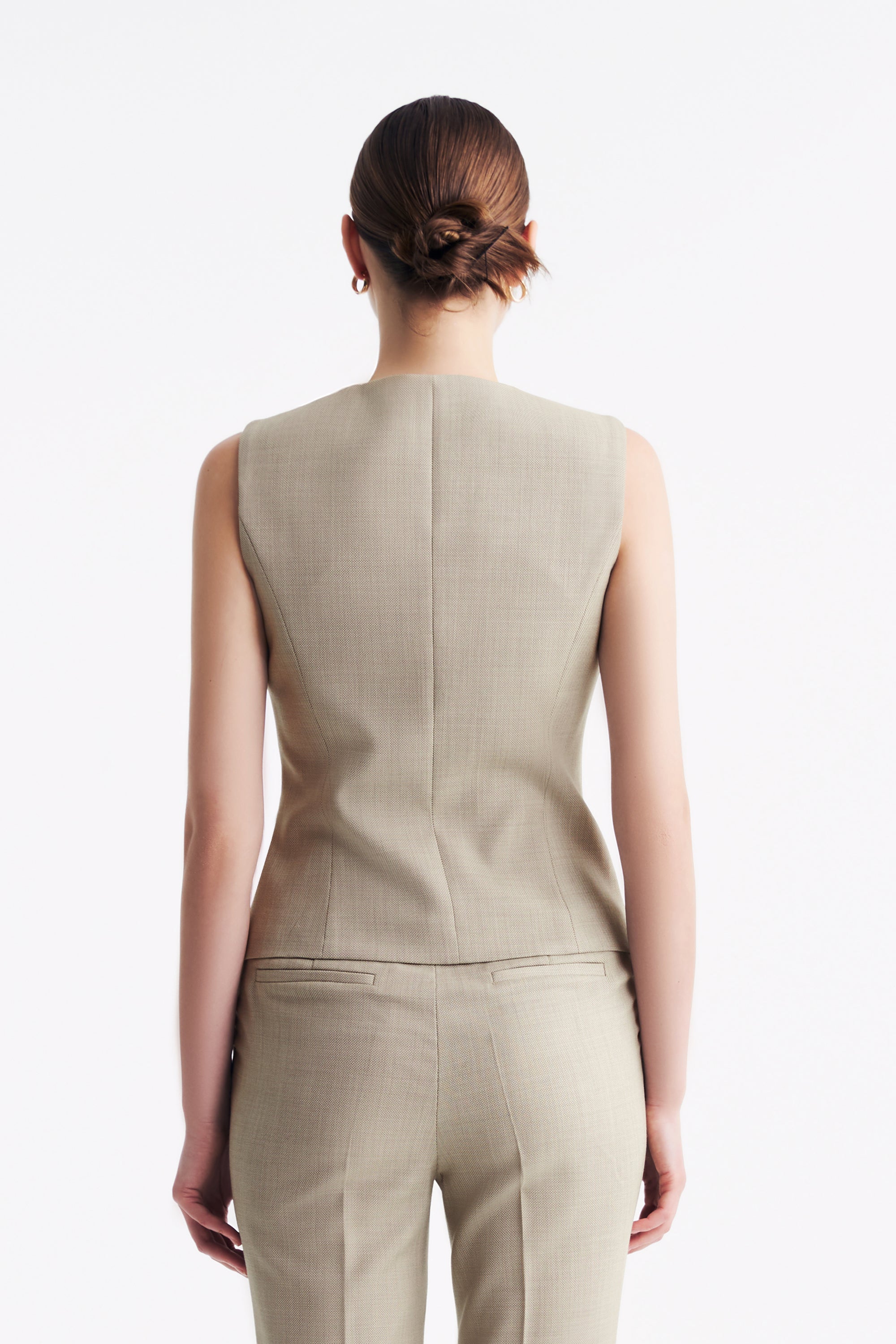 TieForHer - LC TERESA™ Double-breasted Vest - Apricot - Vest