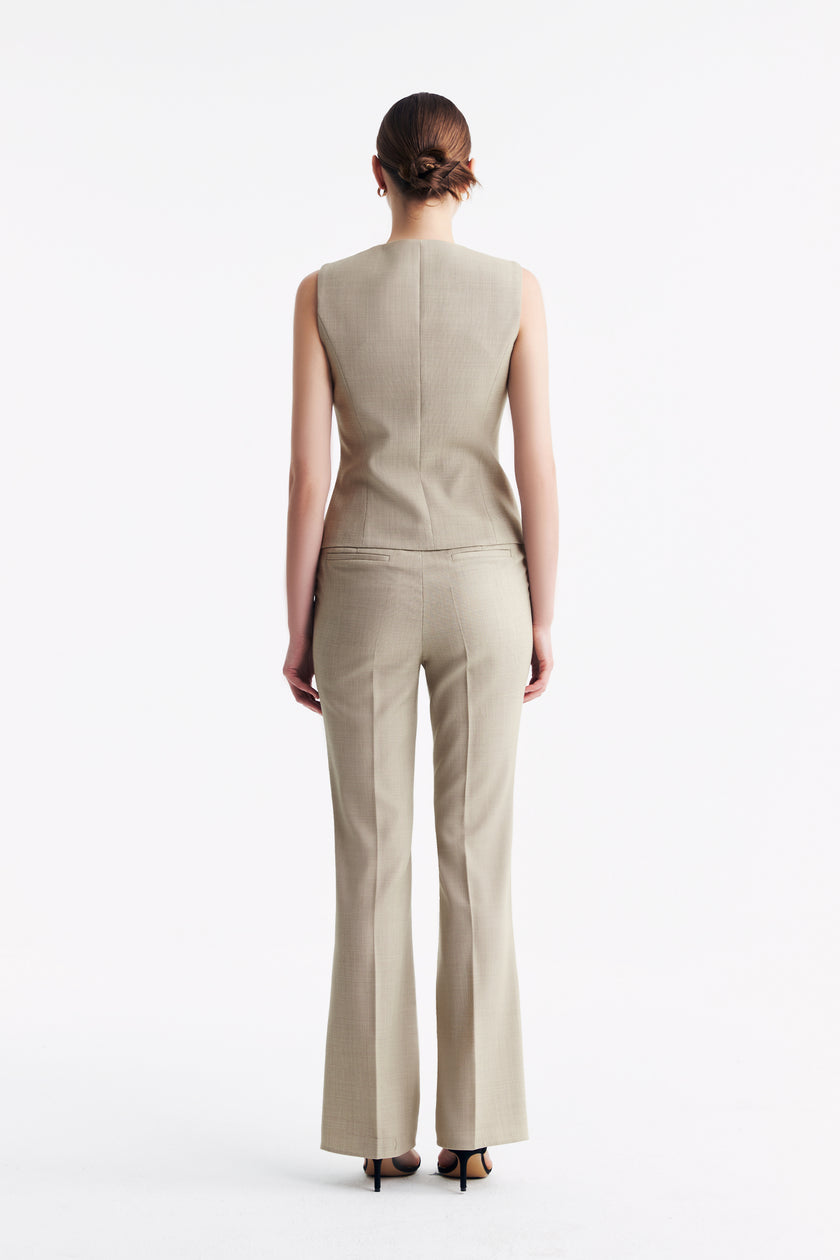 LC TERESA™ Apricot Granular Texture Double-breasted Vest