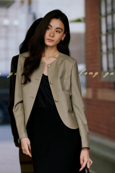 LC GABRI™ Apricot Granular Texture Short Jacket