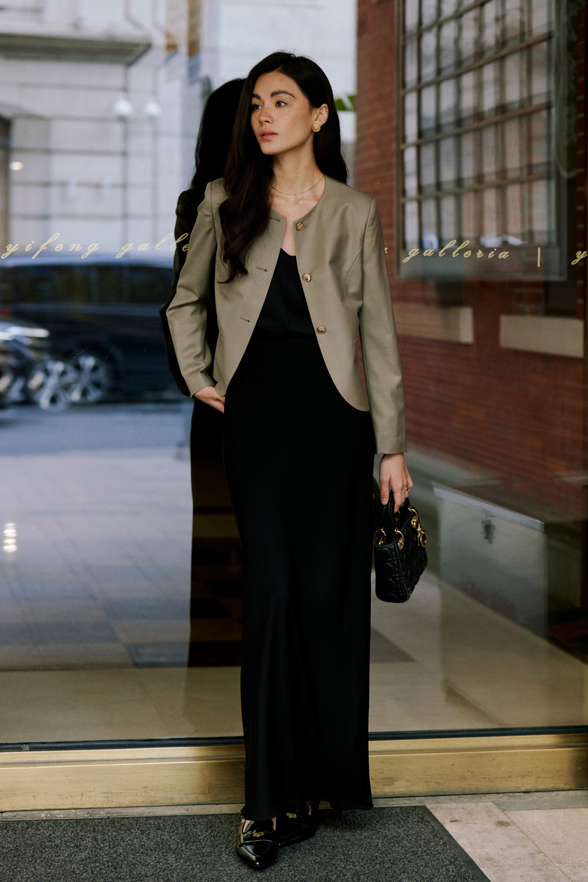 LC GABRI™ Apricot Granular Texture Short Jacket
