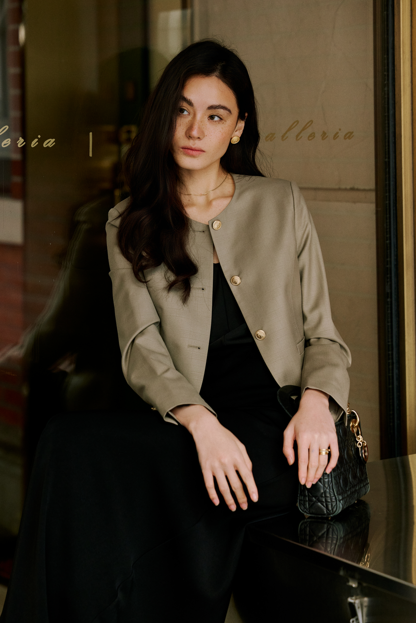 LC GABRI™ Apricot Granular Texture Short Jacket