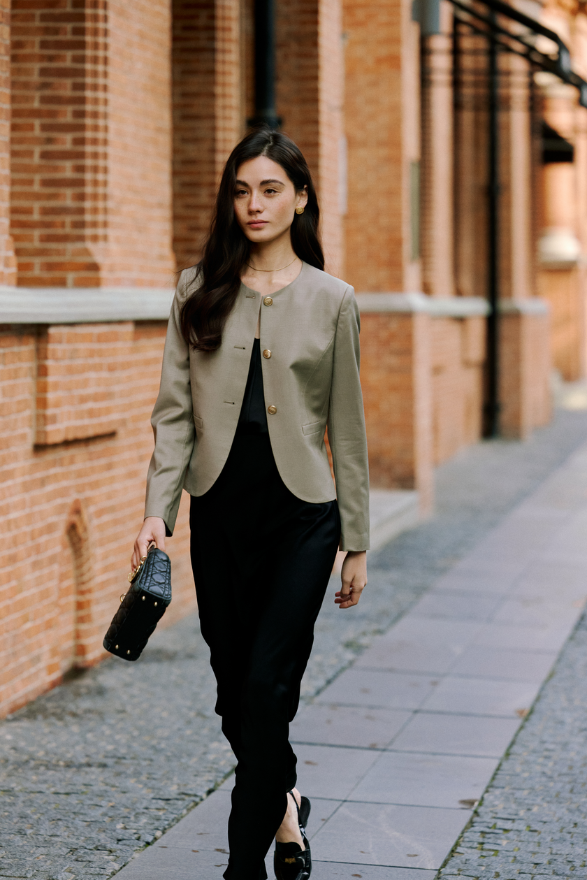 LC GABRI™ Apricot Granular Texture Short Jacket