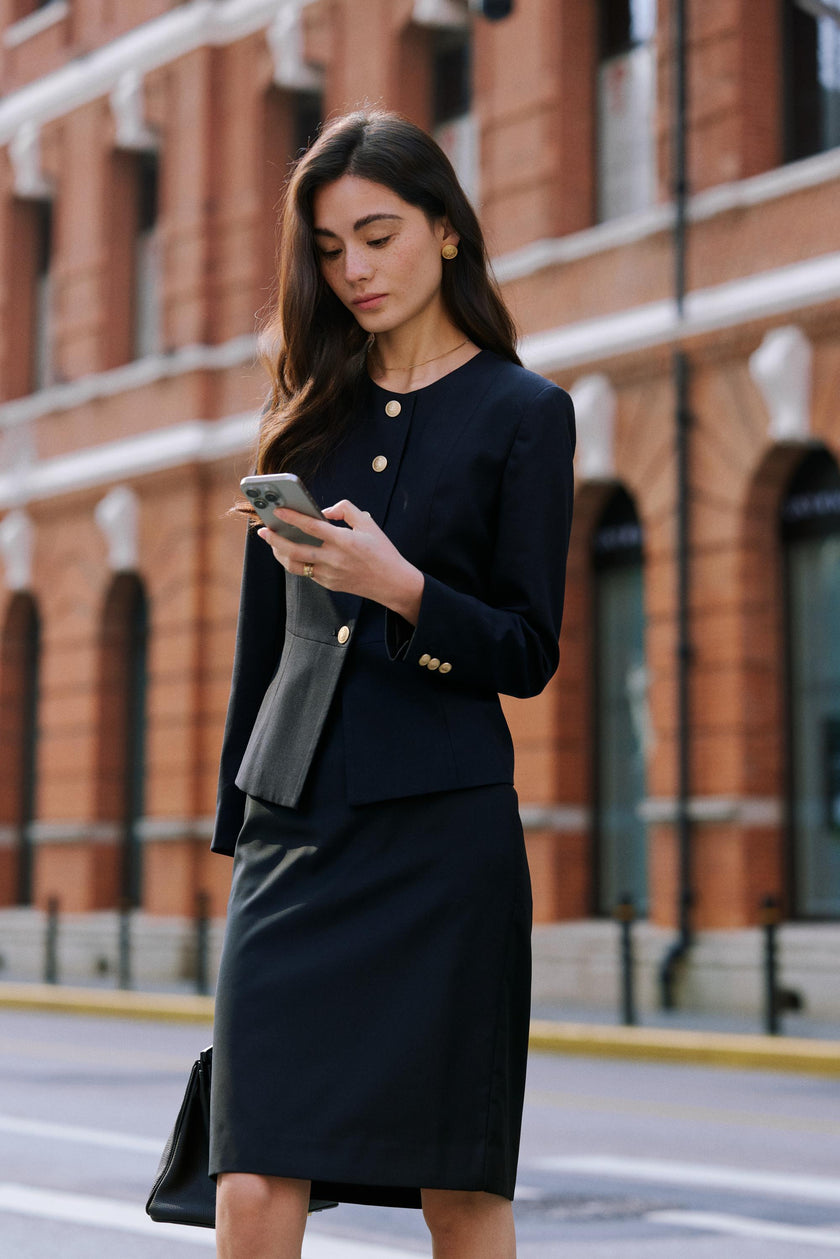 EV LéJac™ Berkeley Black Single-breasted Five-button Jacket