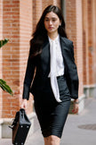EV LéSuit™ Yale Black Collarless Blazer