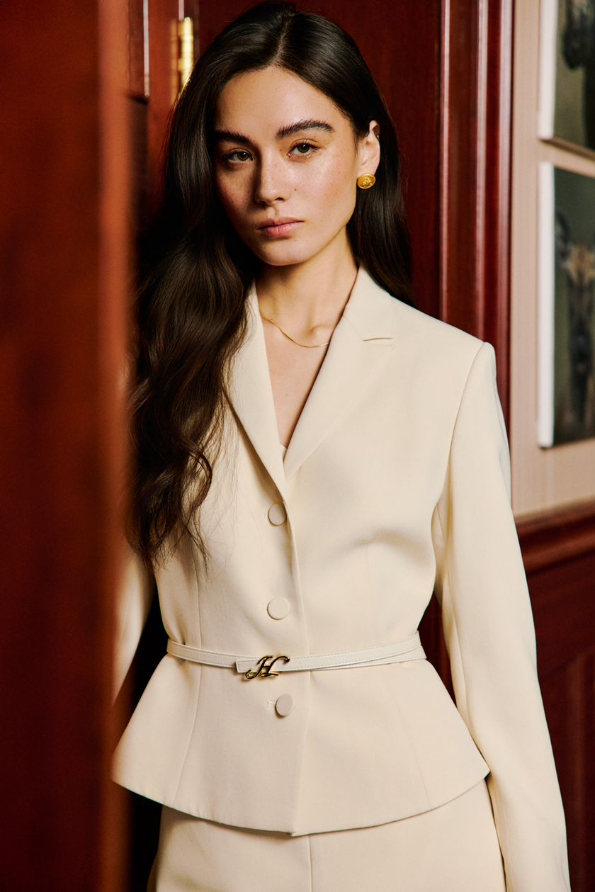 EV LéJac™ vanilla single-breasted lapel jacket