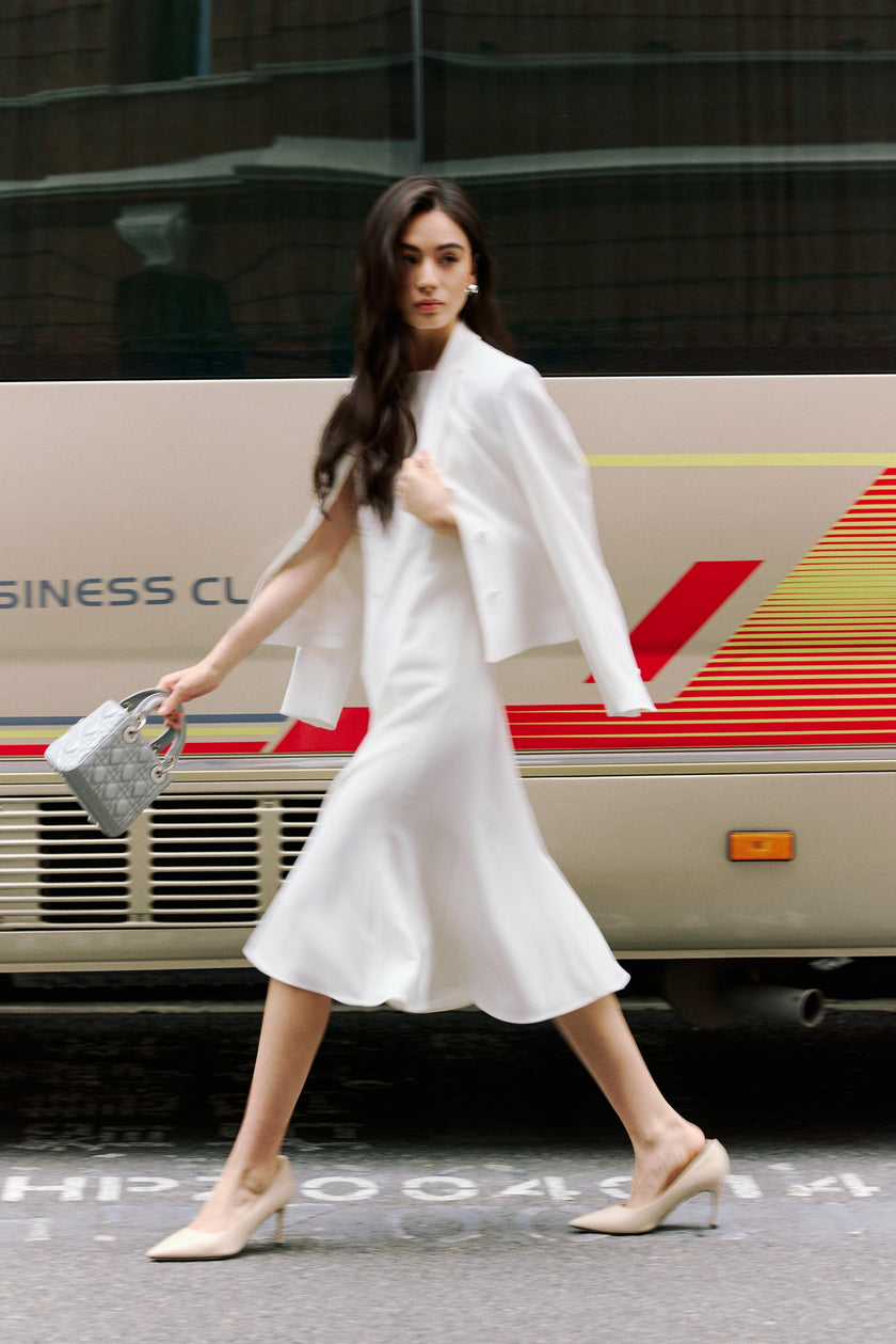 EV Sudro™ Marie White Sleeveless Mermaid Dress