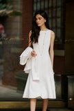 EV Sudro™ Marie White Sleeveless Mermaid Dress