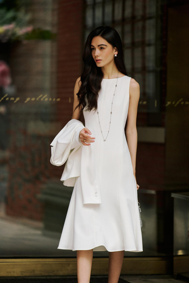 EV Sudro™ Marie White Sleeveless Mermaid Dress