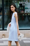 EV Sudro™ Bule Diamond-ratio Tailoring Sleeveless Dress
