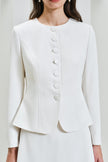 EV LéJac™ Piana White Single-breasted Seven-button Jacket
