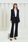 EV LéSuit™ Loyal Navy Blue Loose-fit Double-breasted Two-button Blazer