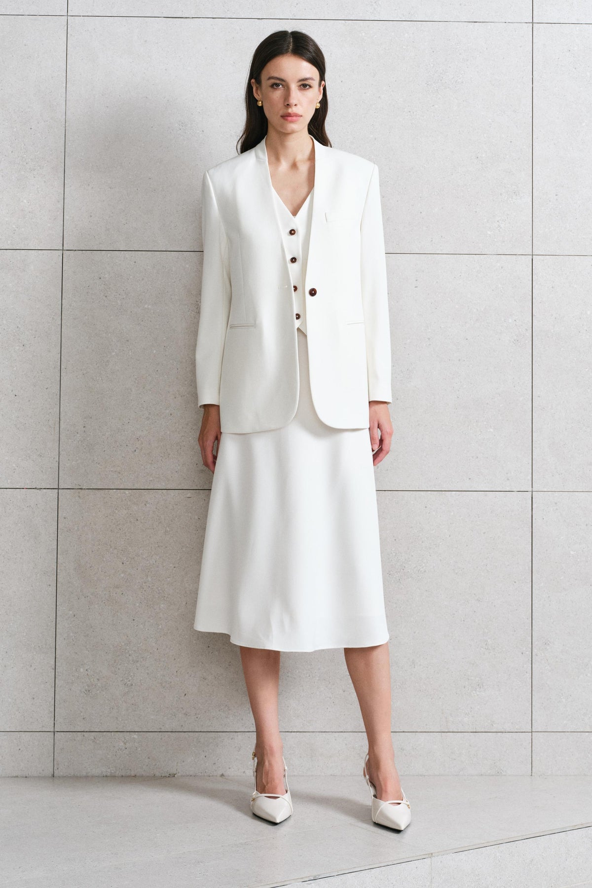 EV LéSem™ Naya White A-line skirt Styling