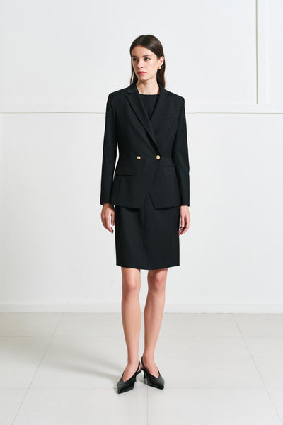 EV LéSuit™ Harvard Black Double-breasted Two-button Blazer