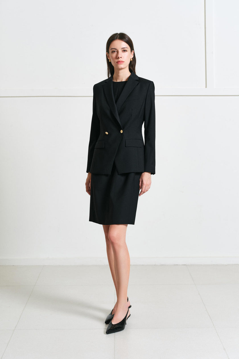 EV LéSuit™ Harvard Black Double-breasted Two-button Blazer