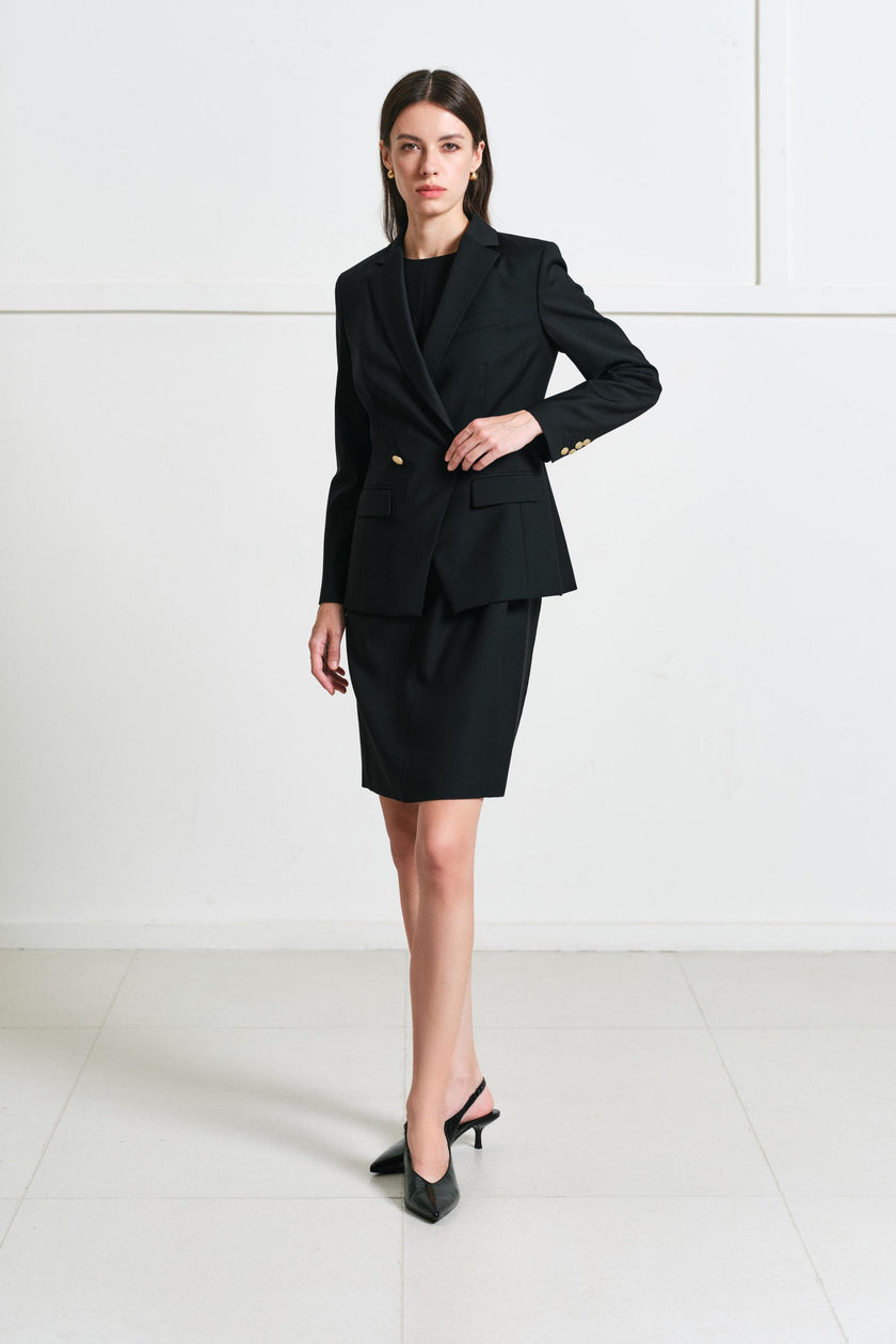 EV LéSuit™ Harvard Black Double-breasted Two-button Blazer