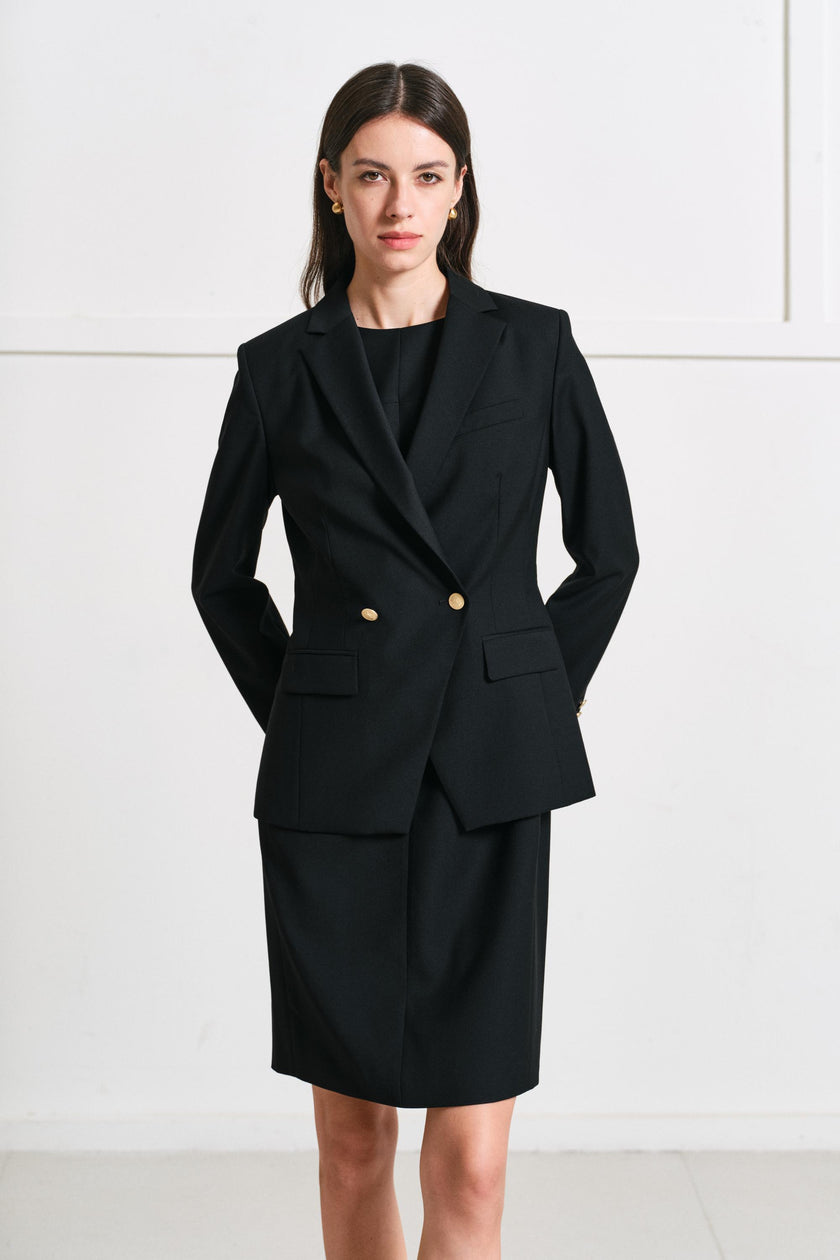 EV LéSuit™ Harvard Black Double-breasted Two-button Blazer