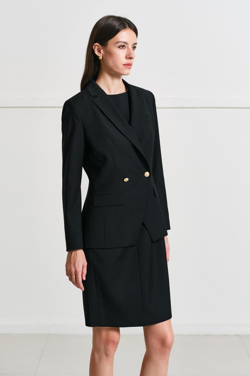 EV LéSuit™ Harvard Black Double-breasted Two-button Blazer