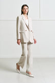 EV LéSuit™ White Loose-fit Double-breasted Two-button Blazer