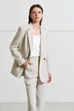 EV LéSuit™ White Loose-fit Double-breasted Two-button Blazer