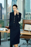 EV LéJac™ Leiden Loyal Navy Blue Single-breasted Four-button Jacket