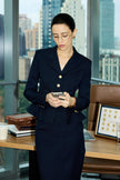 EV LéJac™ Leiden Loyal Navy Blue Single-breasted Four-button Jacket