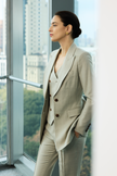 LC DOM™ Apricot Granular Texture Single-breasted Blazer