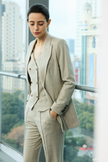 LC DOM™ Apricot Granular Texture Single-breasted Blazer