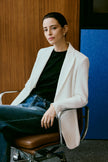 EV LéSuit™ White Single-breasted One-button Blazer