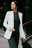 EV LéSuit™ White Single-breasted One-button Blazer