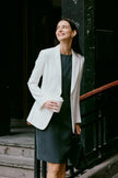 EV LéSuit™ White Single-breasted One-button Blazer
