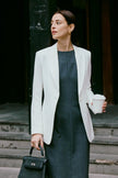 EV LéSuit™ White Single-breasted One-button Blazer