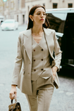 LC DOM™ Apricot Granular Texture Single-breasted Blazer
