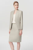 EV LéSuit™ Yale Oatmeal Collarless Blazer