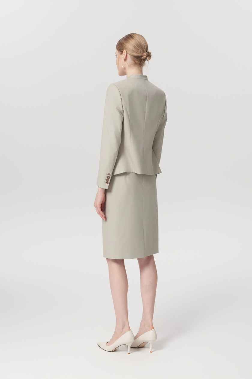 EV LéSuit™ Yale Oatmeal Collarless Blazer