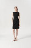 EV Sudro™ Pierre Black Sleeveless Waist Ruched Dress