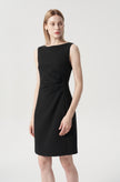 EV Sudro™ Pierre Black Sleeveless Waist Ruched Dress