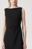 EV Sudro™ Pierre Black Sleeveless Waist Ruched Dress
