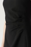 EV Sudro™ Pierre Black Sleeveless Waist Ruched Dress