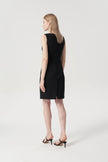 EV Sudro™ Pierre Black Sleeveless Waist Ruched Dress